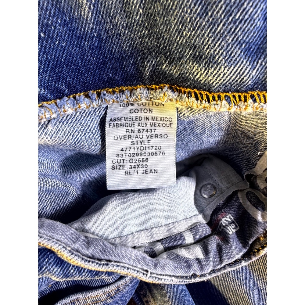Polo Ralph Lauren Jeans Mens 34x30 Blue Denim Cotton Medium Wash Straight Leg - Picture 4 of 15